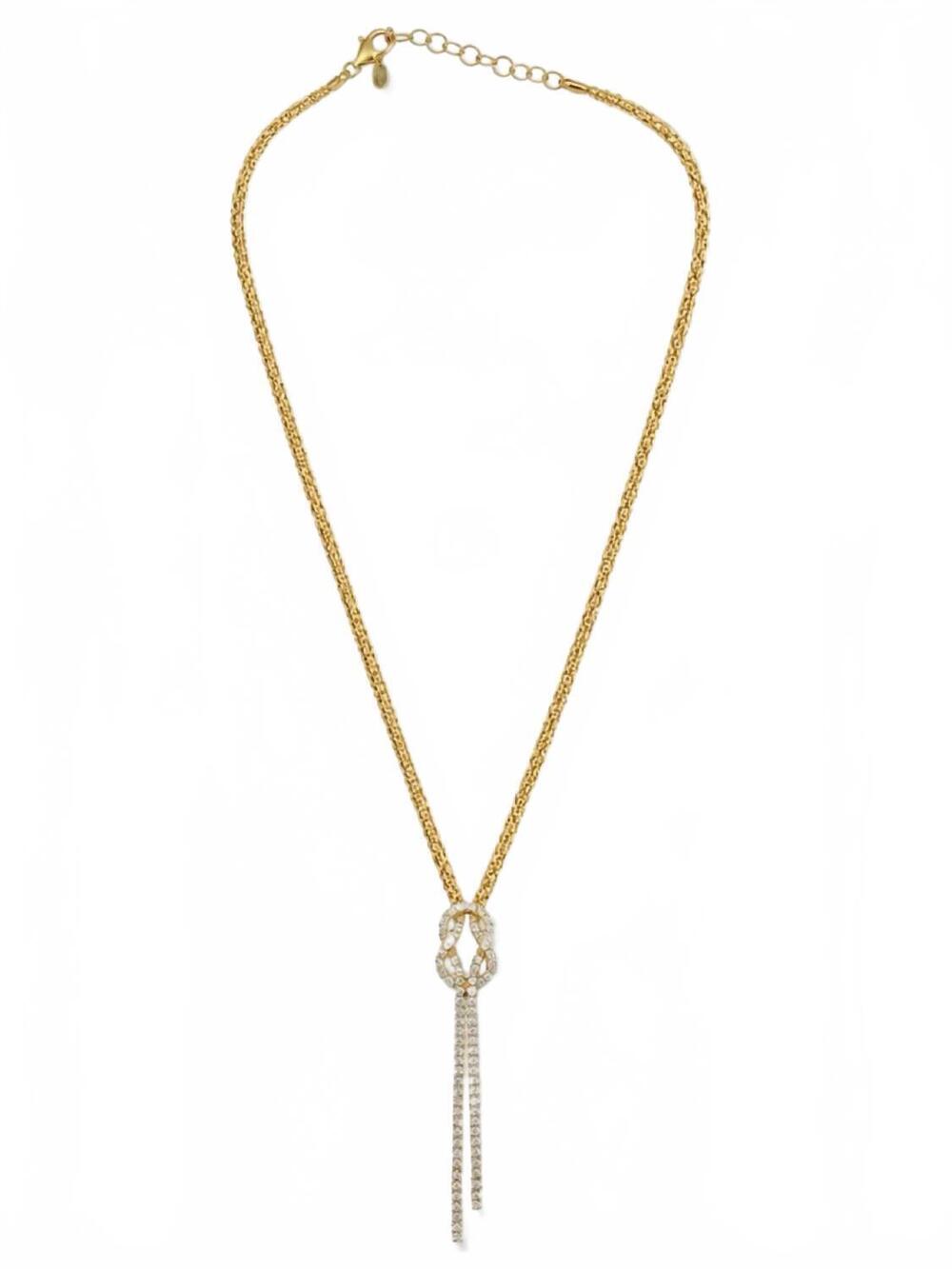 NEW DIAMONIQUE popcorn scarf chain necklace in golf